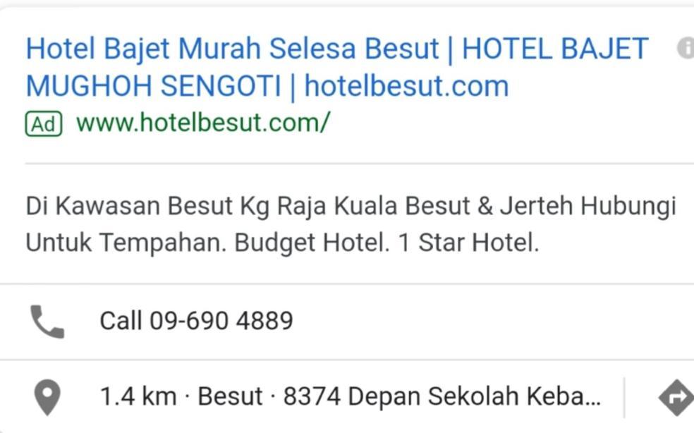 Hotel Bajet Mughoh Sengoti Jertih Exterior foto